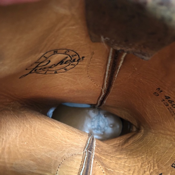 LUCCHESE COWGIRL BROWN STUDDED BOOTS - Picture 7 of 7